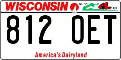 WI license plate 812OET