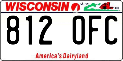 WI license plate 812OFC