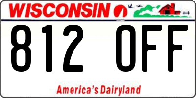 WI license plate 812OFF