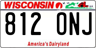 WI license plate 812ONJ