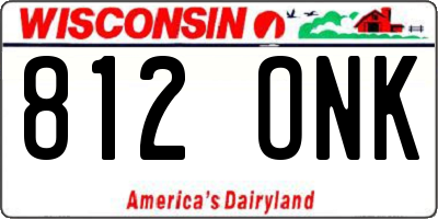 WI license plate 812ONK