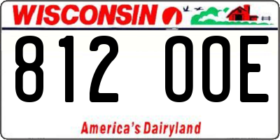 WI license plate 812OOE