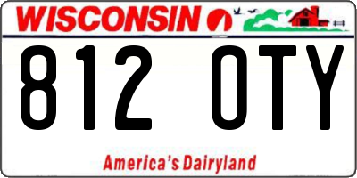 WI license plate 812OTY