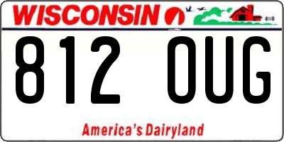 WI license plate 812OUG