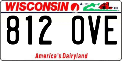 WI license plate 812OVE