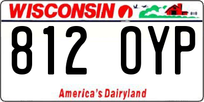 WI license plate 812OYP