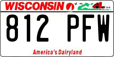 WI license plate 812PFW