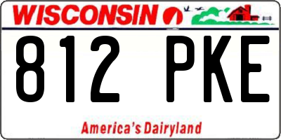 WI license plate 812PKE