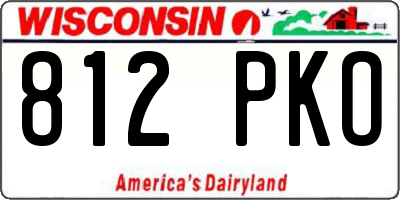WI license plate 812PKO