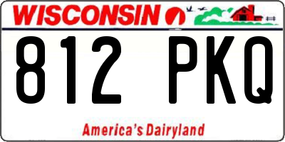 WI license plate 812PKQ