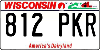 WI license plate 812PKR