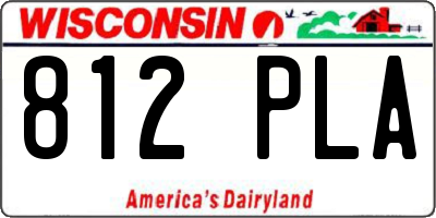 WI license plate 812PLA