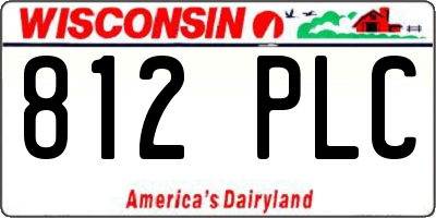 WI license plate 812PLC