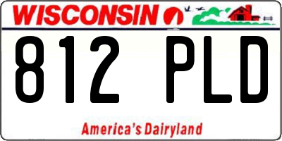 WI license plate 812PLD
