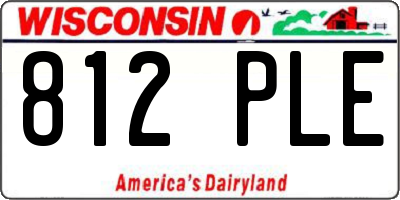 WI license plate 812PLE