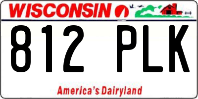 WI license plate 812PLK