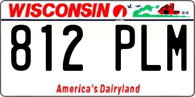 WI license plate 812PLM