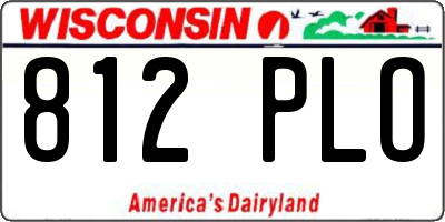 WI license plate 812PLO