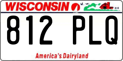 WI license plate 812PLQ