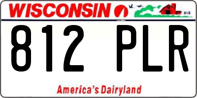 WI license plate 812PLR
