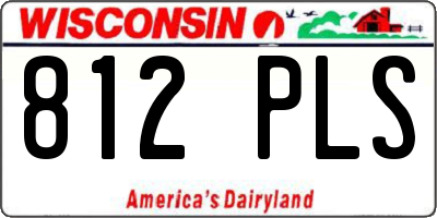 WI license plate 812PLS