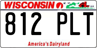 WI license plate 812PLT