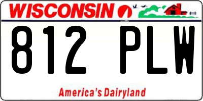 WI license plate 812PLW