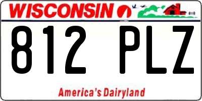 WI license plate 812PLZ