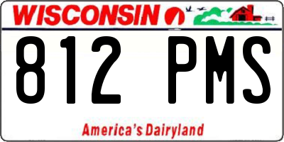 WI license plate 812PMS