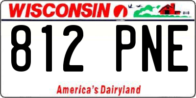 WI license plate 812PNE