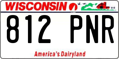 WI license plate 812PNR