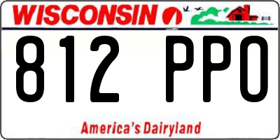 WI license plate 812PPO