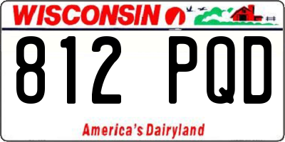 WI license plate 812PQD