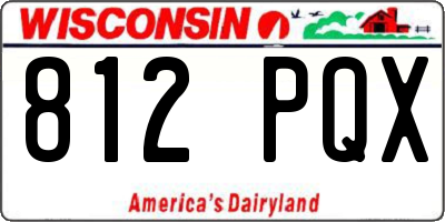 WI license plate 812PQX