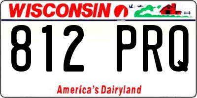 WI license plate 812PRQ