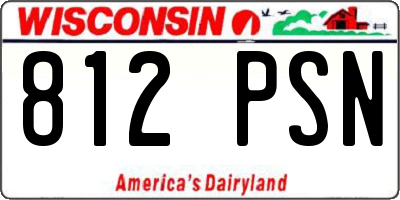 WI license plate 812PSN