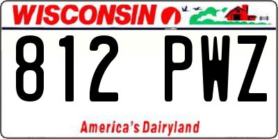 WI license plate 812PWZ
