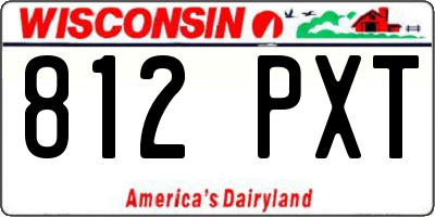 WI license plate 812PXT