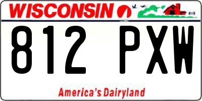 WI license plate 812PXW