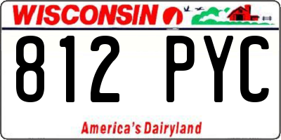 WI license plate 812PYC