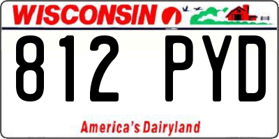WI license plate 812PYD
