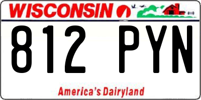 WI license plate 812PYN