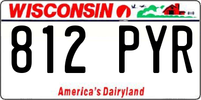 WI license plate 812PYR