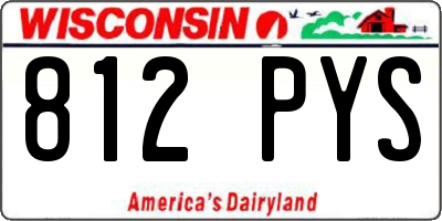 WI license plate 812PYS