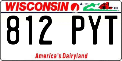 WI license plate 812PYT