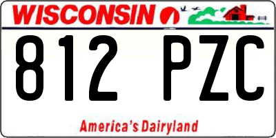 WI license plate 812PZC