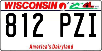 WI license plate 812PZI