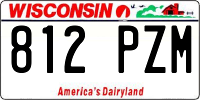 WI license plate 812PZM
