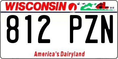 WI license plate 812PZN