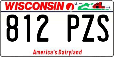 WI license plate 812PZS